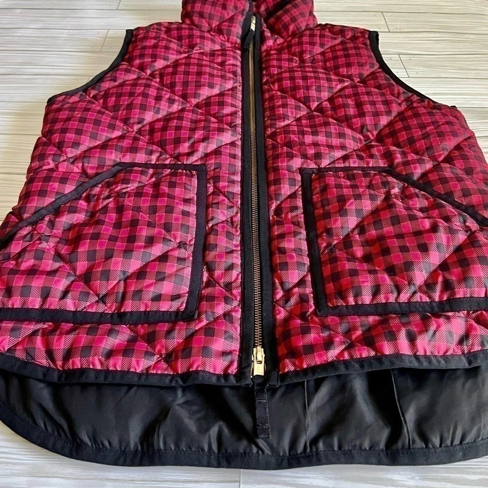 J. CREW Women’s Excursion‎ Gingham Down Puffer Buffalo Vest XS Preppy Lumberjack